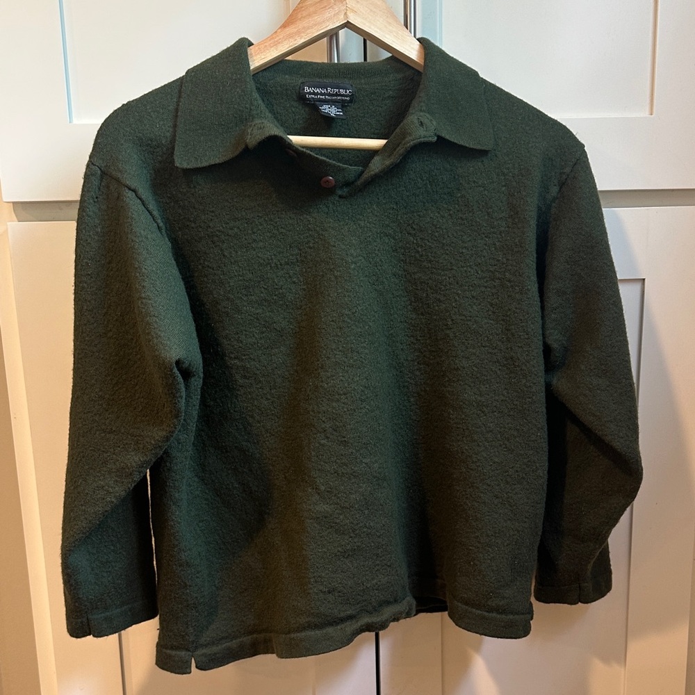 Banana Republic Merino Wool Polo Sweater